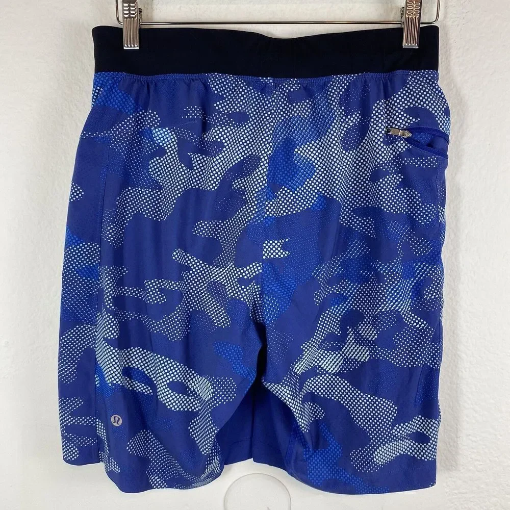 Lululemon The Shorts Mens Sz Medium Lined Running Yoga Athletic Performance Camo